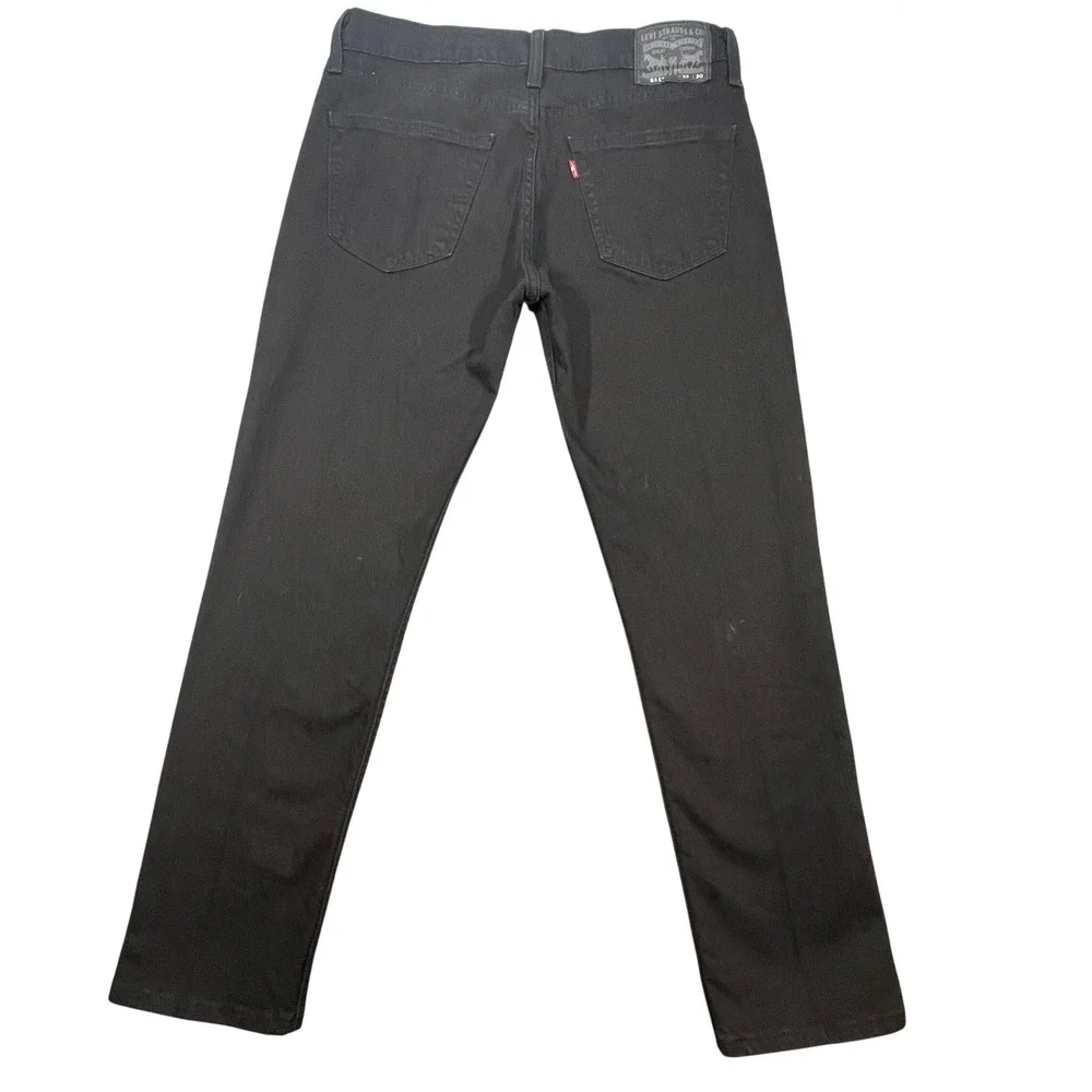 Levi's Black 511 Slim Fit Stretch Classic Five Pocket Denim Jeans Mens 33x30
